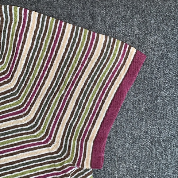 Eddie Bauer short sleeve multicolour striped knit shirt, size large - Picture 3 of 5